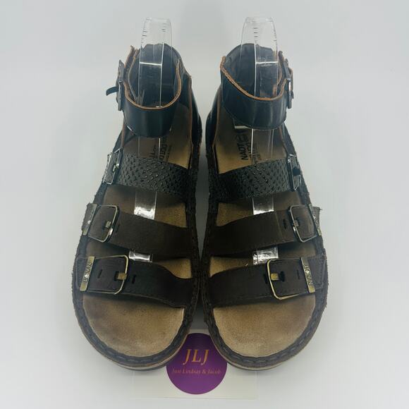 Naot Women's Begonia Mine Brown/Hash Suede Gladiator Sandals Size 40 EU/ 9 US - Picture 3 of 11